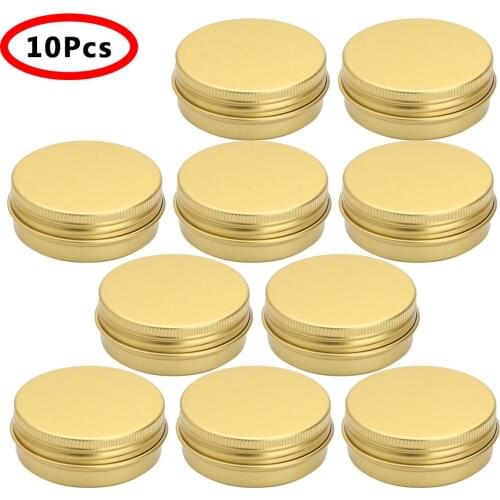 10 Small Aluminum Jars Anti Leak Balm Cosmetic Sample Storage Metal Box DIY Candle Container Portable Mini Travel Jewelry Pots