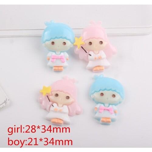 10pcs/lot flat back resin cabochons accessories kawaii resin twins