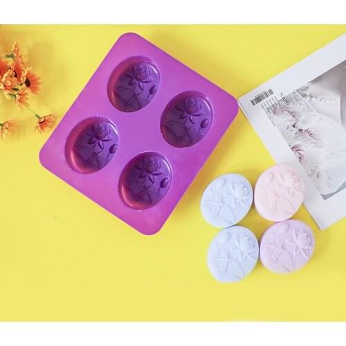 4PCS Round Shape Lotus Dragonfly Summer Essential Oil Soap Candle Silicone Mold DIY Home Handmde Making Decorating