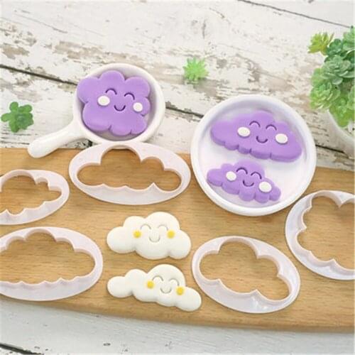 5PCS/Set Cloud Shape Cookie Cutter Custom Made 3D Printed Fondant Cookie Cutter Biscuit Mold for Cake Decorating Tools
