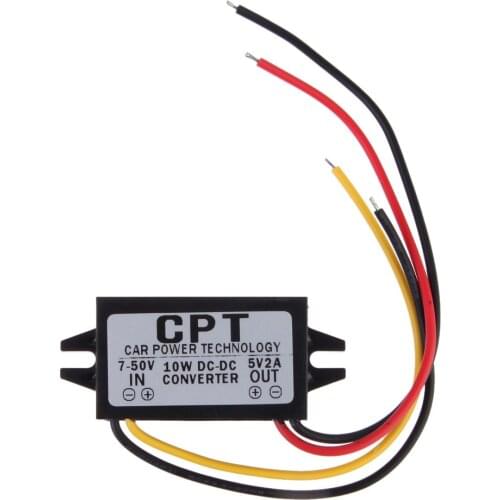 VODOOL 5.5*2.5 DC 5V Car Charger Male Converter CPT Car Power Step Down Regulator Non-isolated Buck Module Power Converter