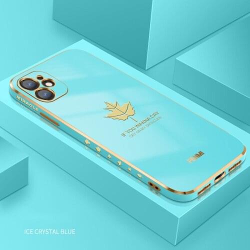 Plating Ring Holder Case For iPhone 12 Pro 11 Pro Max XS XR X Soft Silicone Maple leaf Phone Cover For iPhone SE 2020 8 7 Plus