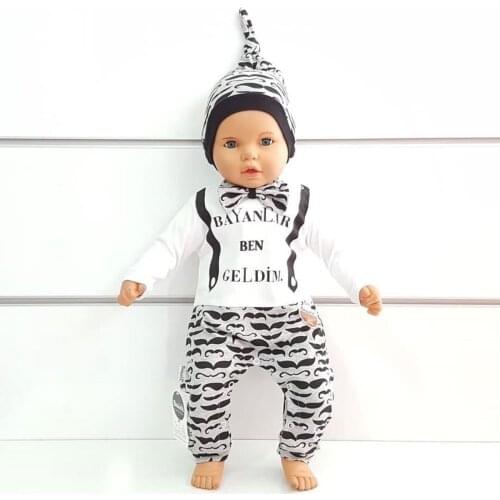 Ladies I Geldim Written Hat Baby Boy Rompers