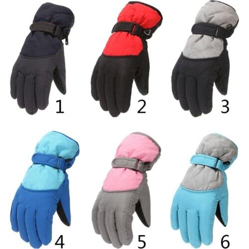Kids Children Winter Thicken Warm Mountain Snowboard Ski Gloves Windproof Waterproof Full Finger Mittens for Outdoor
