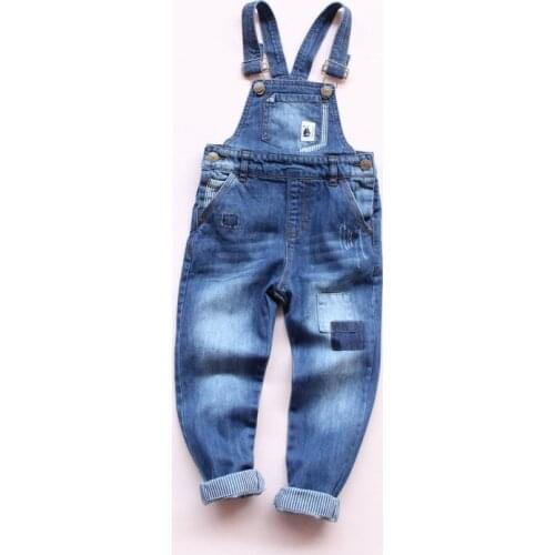 New Spring Baby Boys Girls Denim Overalls Jeans Kids Denim Jumpsuit Child Spring Autumn Long Pants High Quality Jeans
