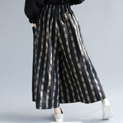 EASTQUEEN Women's Plaid Trousers