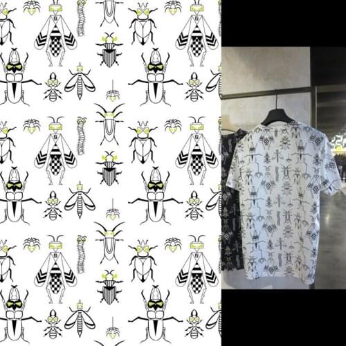 European G brand new spring/summer custom printed fabric Insect pattern fabric factory shop supports G logo customization