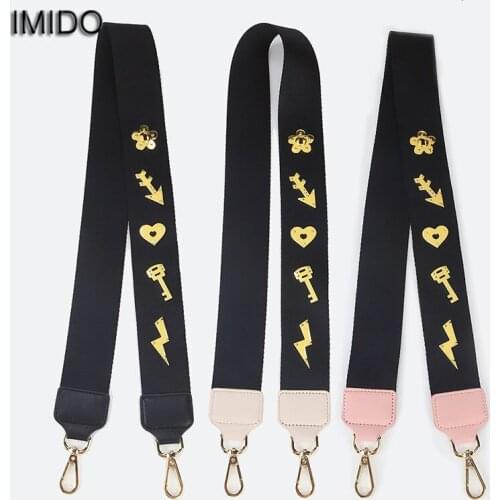 IMIDO Custom length 105cm Women Men replacement strap canvas shoulder belt bag handles handbags accessories parts correas STP158