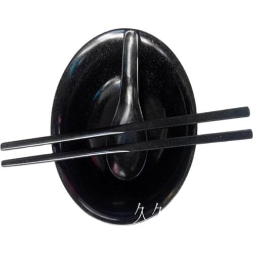 Chinese Black Jade Wanyu Black Beryl Health Chopsticks Spoon Tableware