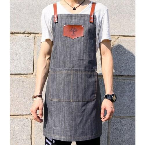 Cowboy Apron Painting Barista Milk Tea Shop Baking Restaurant Waiter Printing Hairdressing Men and Women Work Clothes