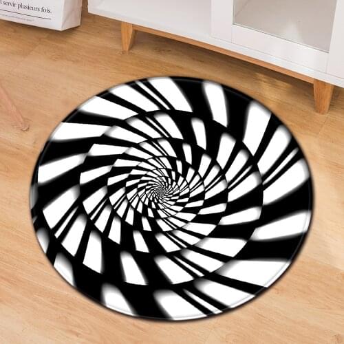 Round Carpet Living Room Bedroom Computer Chair Hanging Basket Decoration Large Rugs 3D Geometry Home Bath Childrens Floor Mat