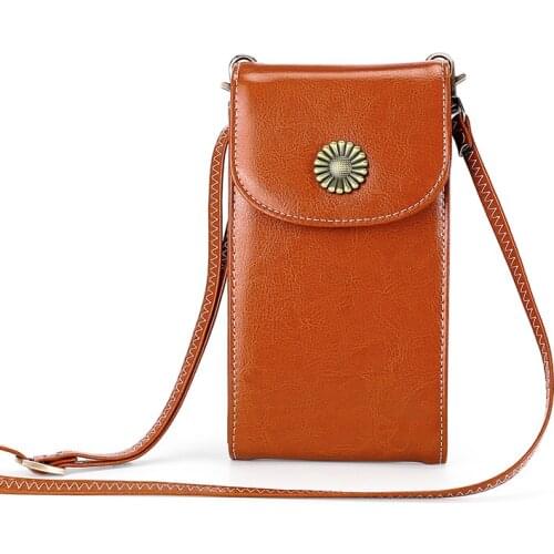 Women Purses MINI Genuine Leather Crossbody Shoulder Bags Mobile Phone Big Card Holder Wallet Handbag Pockets For Girls