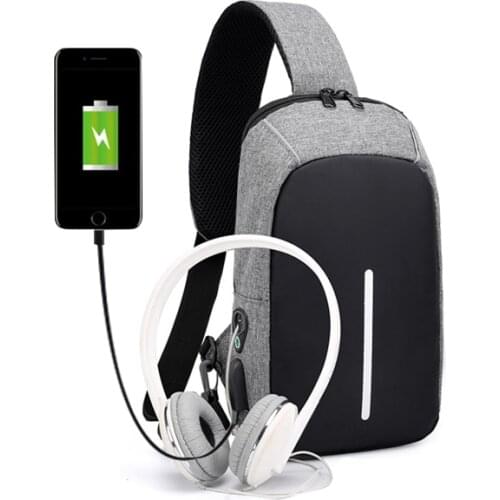 Multifunction USB Charger Anti-theft mini backpack men Crossbody Bags women Chest Pack Short Trip Messengers shoulder Bag