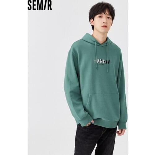 SEMIR Sweatshirt Men Autumn 2021 New Comfortable Korean Trend Hoodie Embroidery Letters Man Hooded Hoodie Top