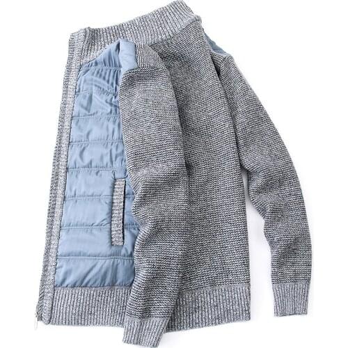 2021 Autumn Winter Mens Cardigan Faux Fur Wool Sweater Windproof Jackets Men Zipper Knitted Thick Coat Male Casual Knitwear 4XL