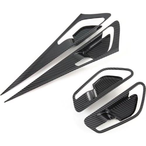 NEW-Carbon Fiber Car Inner Handle Frame Window Switch Panel Frame Cover Trim Decoration for Hyundai Elantra 2020 2021