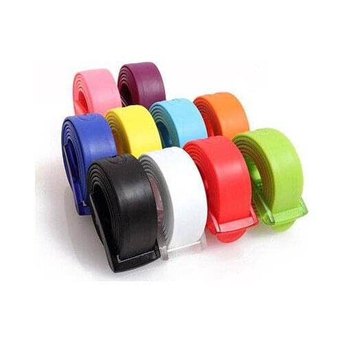 New Designe Silicone Belts Men High Quality Belts For Women Rubber Leather Smooth Buckle Belts For Women Men