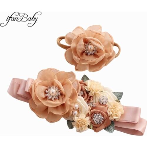 New Fashion Women Belt Rhinestone Flower Sash
