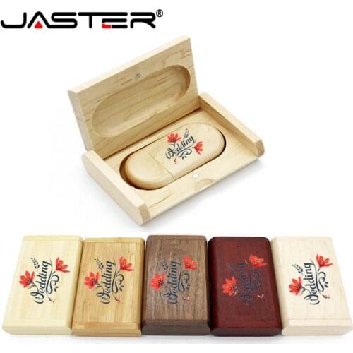 JASTER wholesale High Quality Wooden Logo Engrave Wood USB Flash Drive 4GB 8GB 16GB 32GB Gift Flash Memory Card Pen Drive