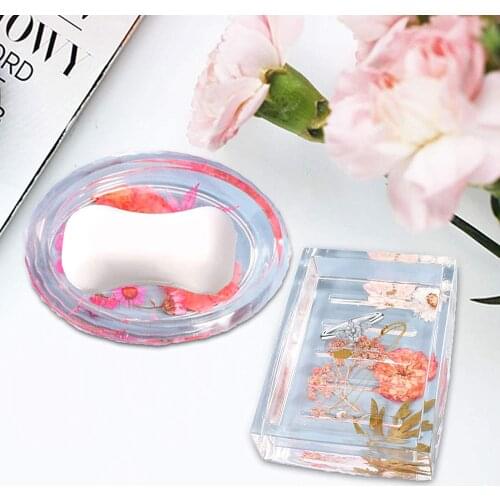 Soap Dish Resin Silicone Molds Jewelry Tray Epoxy Resin Casting Mould for DIY Ring Dish Holders Soap Storage Box Home Decoration