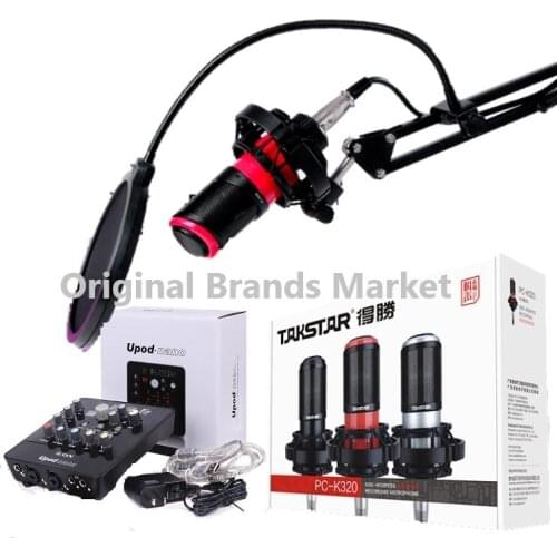 Takstar PC-K320 and ICON Upod nano sound card side-address microphone computer mic for broadcasting PC recording instrument