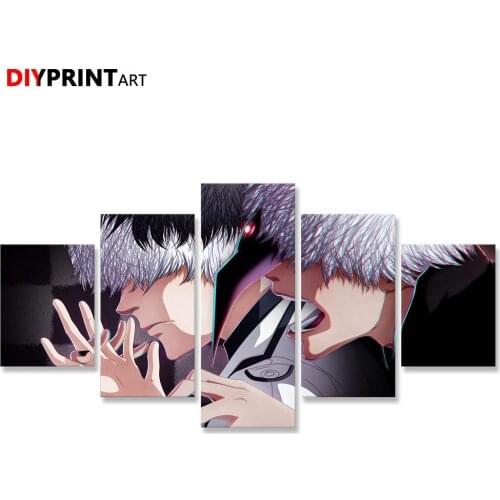 Tokyo Ghoul RE Haise Sasaki vs Ken Kaneki 5 Pcs/set Wall Art Canvas Prints Decorations for Home A2125
