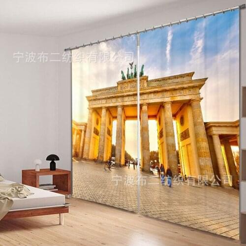 Triumphal Arch Luxury Blackout 3D Window Curtains For Living Room Bedroom Customized size Drapes Cortina Rideaux Cushion cover