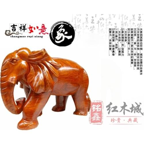 Solid wood ornaments, lucky, redwood elephant, wood carving, rosewood, home, Feng Shui