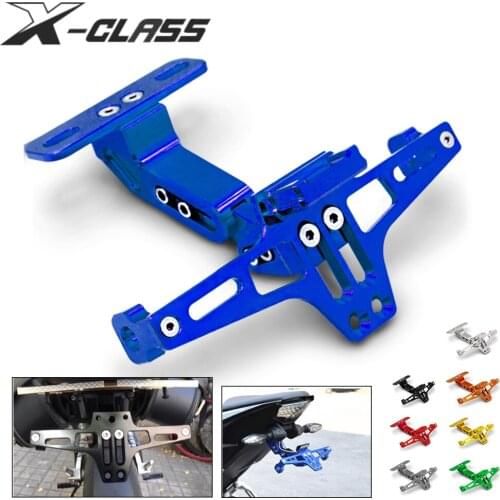Universal Motorcycle Rear License Plate License Bracket Holder CNC Aluminum Accessories For Kawasaki Vespa Honda Ducati Yamaha