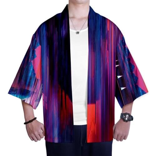 Ghost in the Shell Japanese kimono Short Sleeve Shirt Men Hip Hop Ukiyoe Casual Shirt Man Summer Fashion Soft Hawaiian Shirts