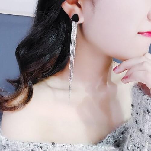 2019 New Earrings Fashion Personality Tassel Temperament Long Female Simple Joker Elegant Earrings Hot Sell Jewelry Wholesale