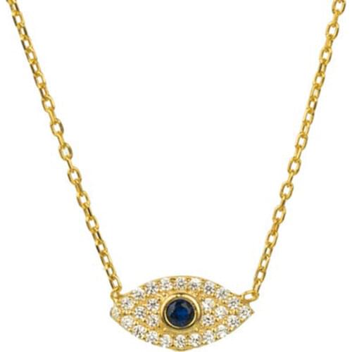 Charming Evil Eye Necklace 925 Sterling Silver Diamond Gold Silver Color Pendant Necklaces For Women Fashion Party Jewelry