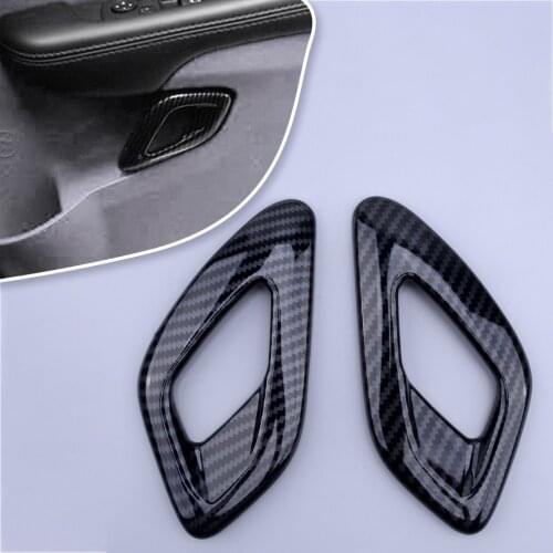 2pcs Black Carbon Fiber Style Inner Door Handle Cover Trim Frame Styling ABS Fit For Dodge Challenger 2015 2016 2017 2018 2019
