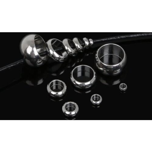 20-100pcs/lot Stainless Steel Spacer Beads fit Bracelet & Necklace DIY Jewelry Making Pick Your Size