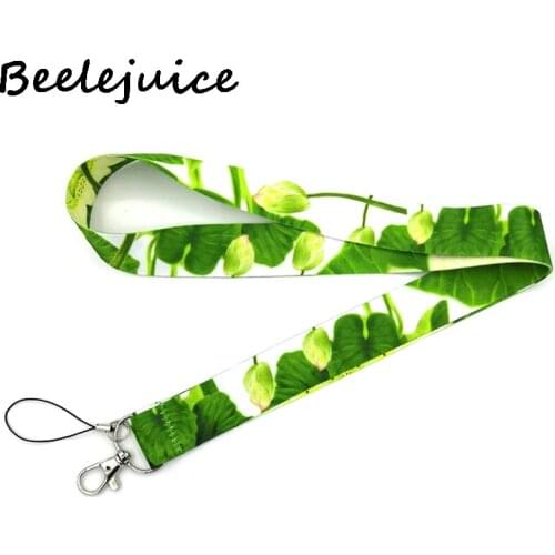 24pcs Water lilies flowers Neck Lanyard keychain Mobile Phone Strap ID Badge Holder Rope Key Chain Keyrings cosplay Accessory