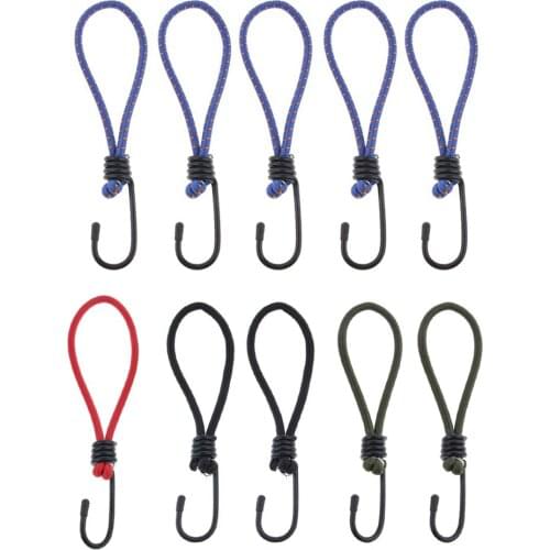 5 Pcs Bungee Hook Tie Tarpaulin Elastic Stretch Cord Straps With Hook for Camping & Hiking Tents Shelters Accessories