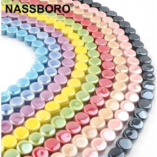 8mm Cross Hole China Ceramic Beads Colorful Procelain Glaze Beads For Jewelry Making Handmade Diy Findings