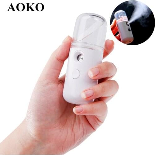AOKO Portable Mini Nano Mist Facial Hydrating Sprayer Skin Moisturizing Humidifier Skin Care Tool USB Rechargeable