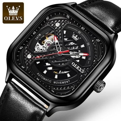 Oris brand watch, fashionable hollow perspective square mens watch. Automatic imported mechanical fashion mens watch