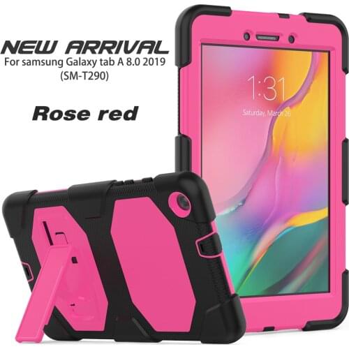 Case For Samsung Galaxy tab a 8.0 t290 t295 2019 cases Full Body Protection Shockproof Soft Silicone with Built-in Kickstand