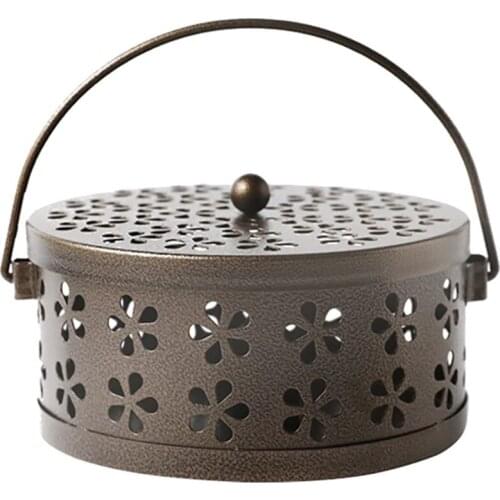 Mosquito Coil Holder, Retro Portable Mosquito Incense Burner for Home and Camping (Bronze)