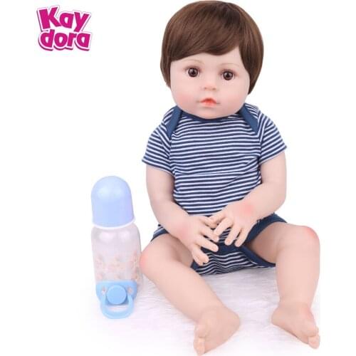 KAYDORA Cute Soft Reborn Baby Dolls 48cm Alive Kids Soft Stuffed Play Toys Bebe Boneca Menina Girl Toddler Child Surprise Gifts