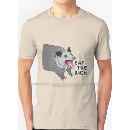 Eat The Rich Possum T Shirt 100% Pure Cotton Possum Opossum Opossums Eat The Rich Anti Capitalist Anti Capitalism Leftist