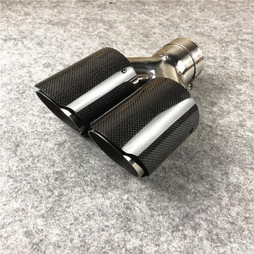 304 Stainless Steel Muffler Y Model Car Exhaust End Tips For Akrapovic Dual Shiny Carbon Exhaust Nozzles Rear Muffler Tailpipe