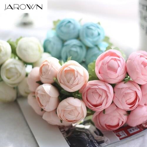 Artificial silk 1 Bunch Lotus Bridal Bouquet Fake Flower Arrange Table Daisy Wedding Bouquet Home Decor Party accessory Flores
