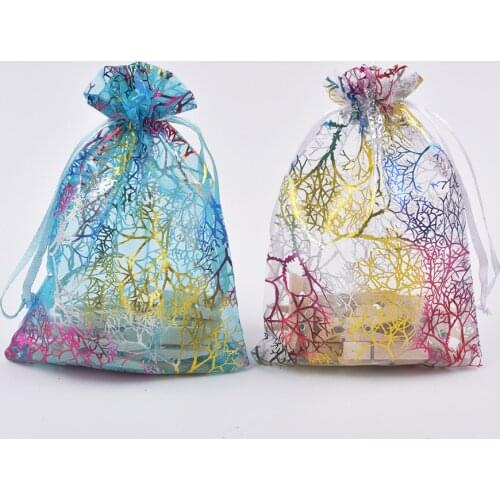 Colorful Organza Bags Jewelry Packaging Bags Wedding Favor Gift Bags Drawstring Pouches