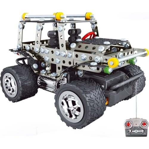 Metal alloy assembling off-road RC remote radio control cars model educational toys