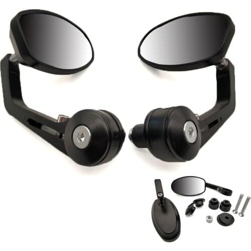 22mm Motorcycle Aluminum Rear View Handle Bar End Side Rearview Mirrors For Suzuki GS1000 GS500E GSX250 GSX550 GSX1250 GSX1400