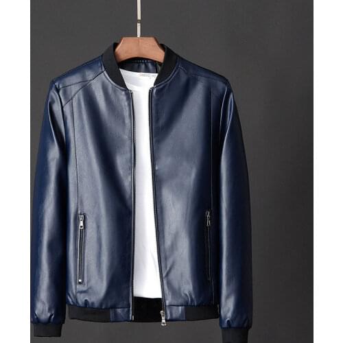 2021 Autumn Winter New Men Casual Motor Pu Leather Jacket Coat Men Vintage Outwear Male Black Faux Fleece Leather Outwear Q65