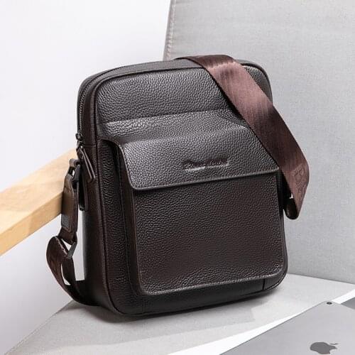BISON DENIM Mens Shoulder Bag Vintage Messenger Bag Leather Men Handbag Genuine Leather Crossbody Bags For Men Purse N20151-1C